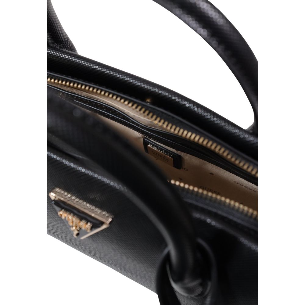 Guess Black Polyurethane Satchel