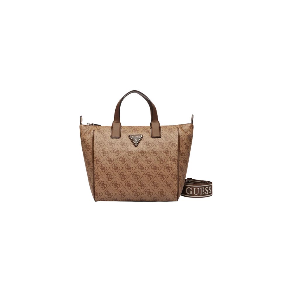 Guess White Polyurethane Tote