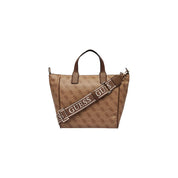 Guess White Polyurethane Tote