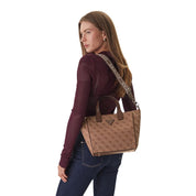 Guess White Polyurethane Tote