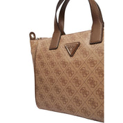 Guess White Polyurethane Tote