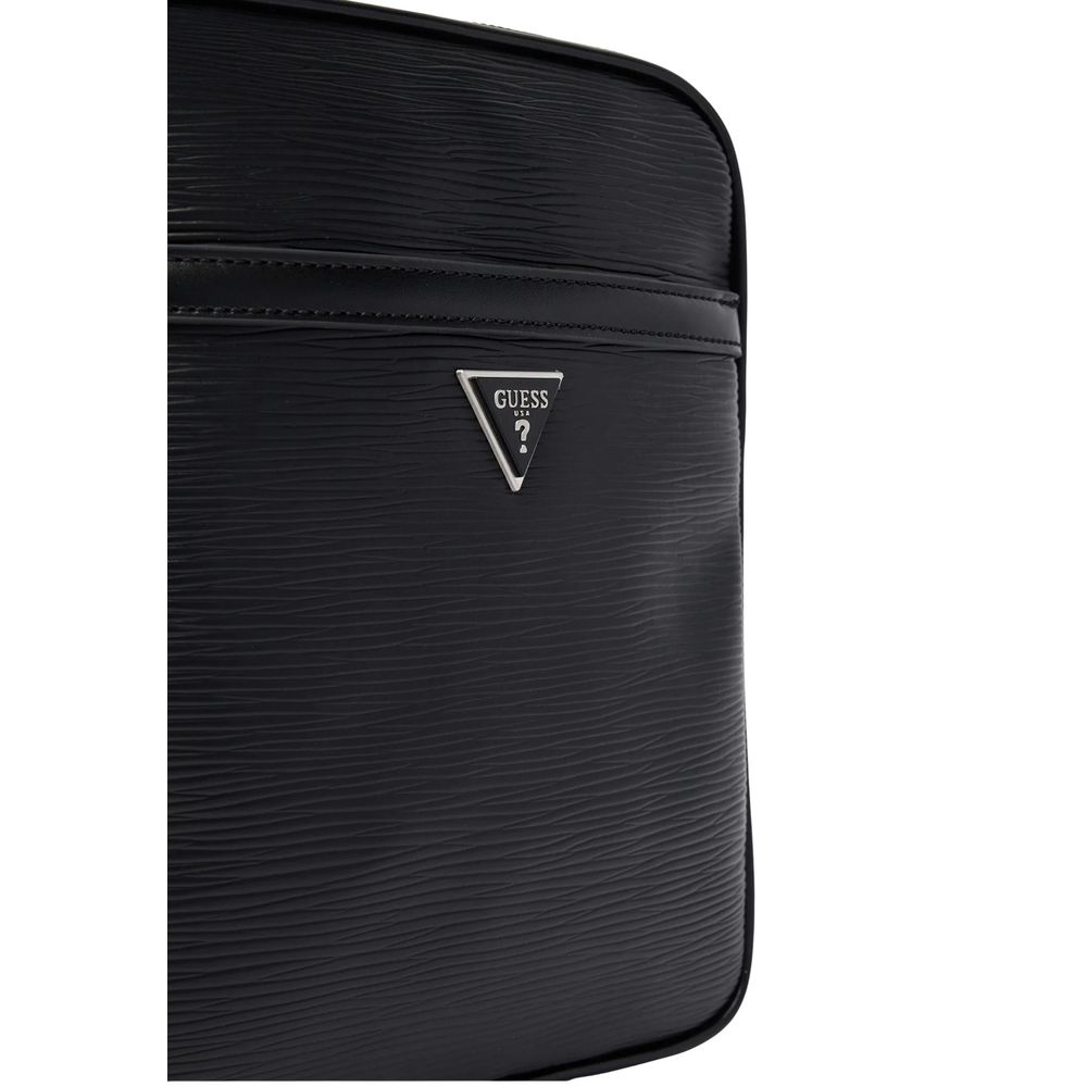 Guess Black Polyurethane Messenger Bag