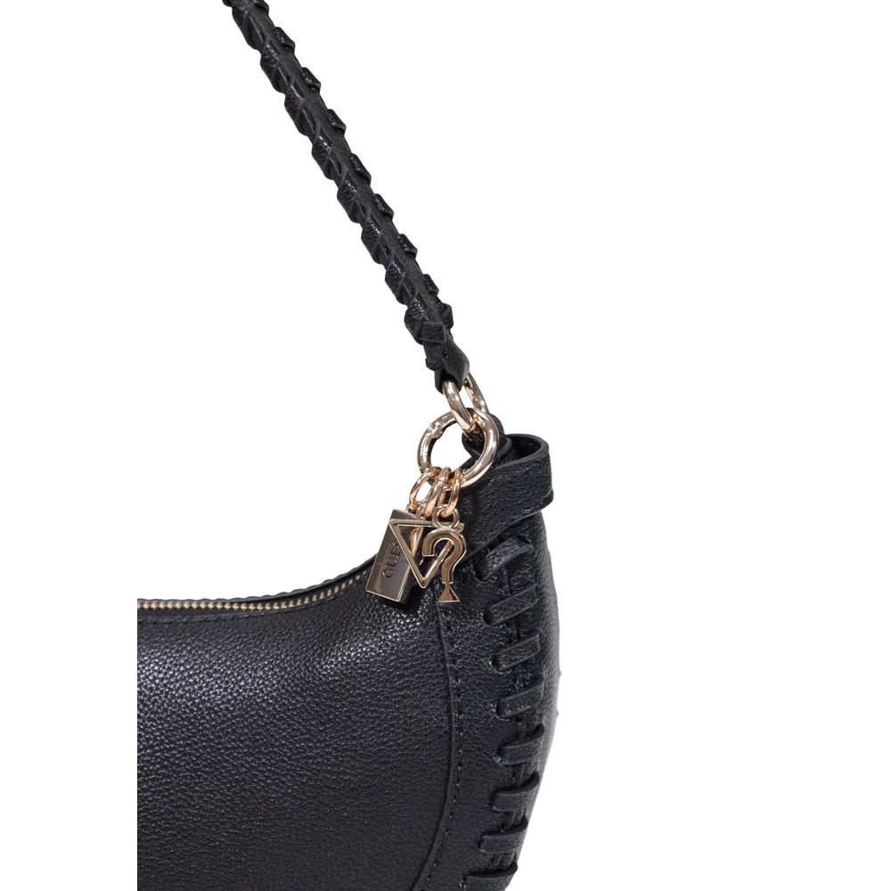 Guess Black Polyurethane Satchel