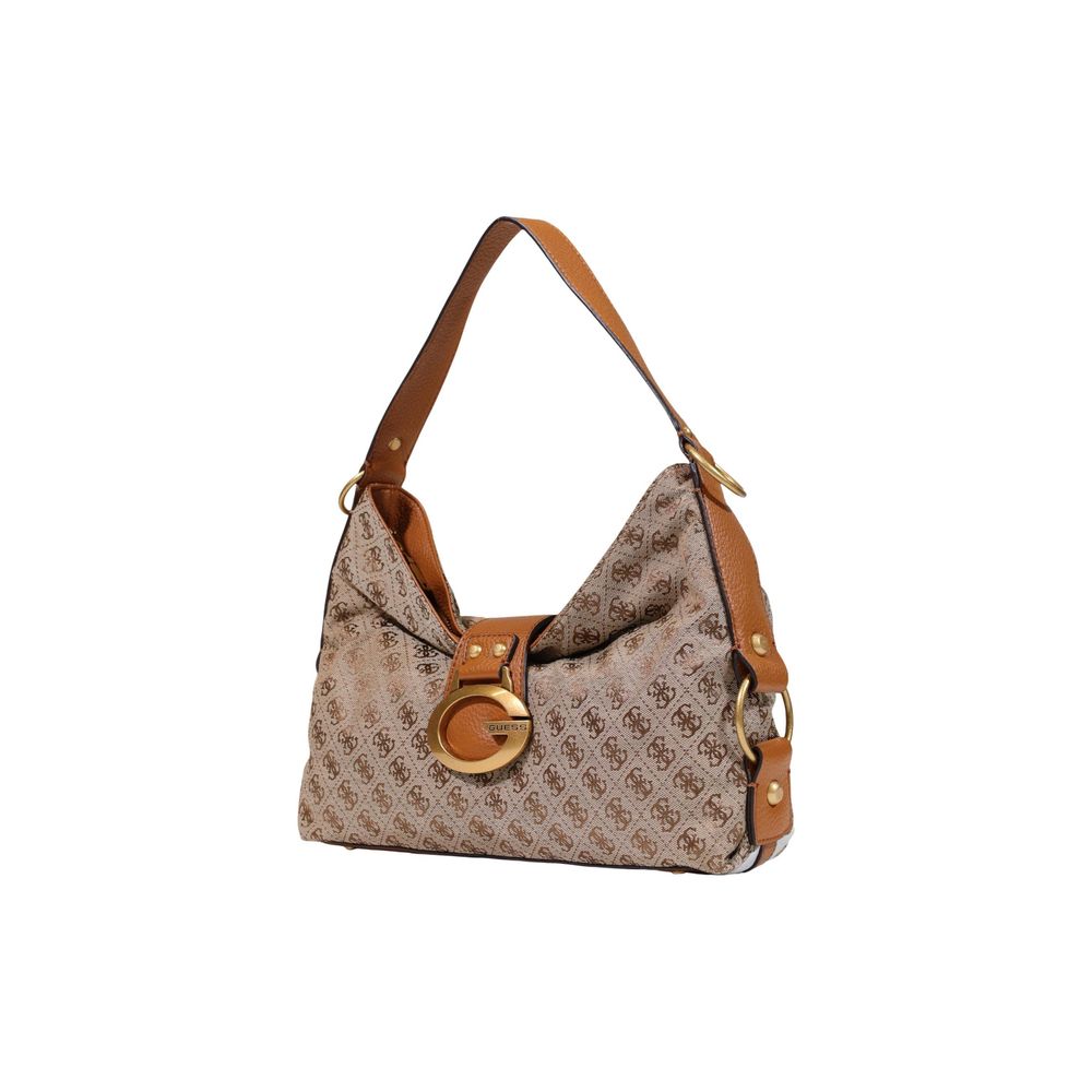 Guess Beige Polyester Shoulder Bag