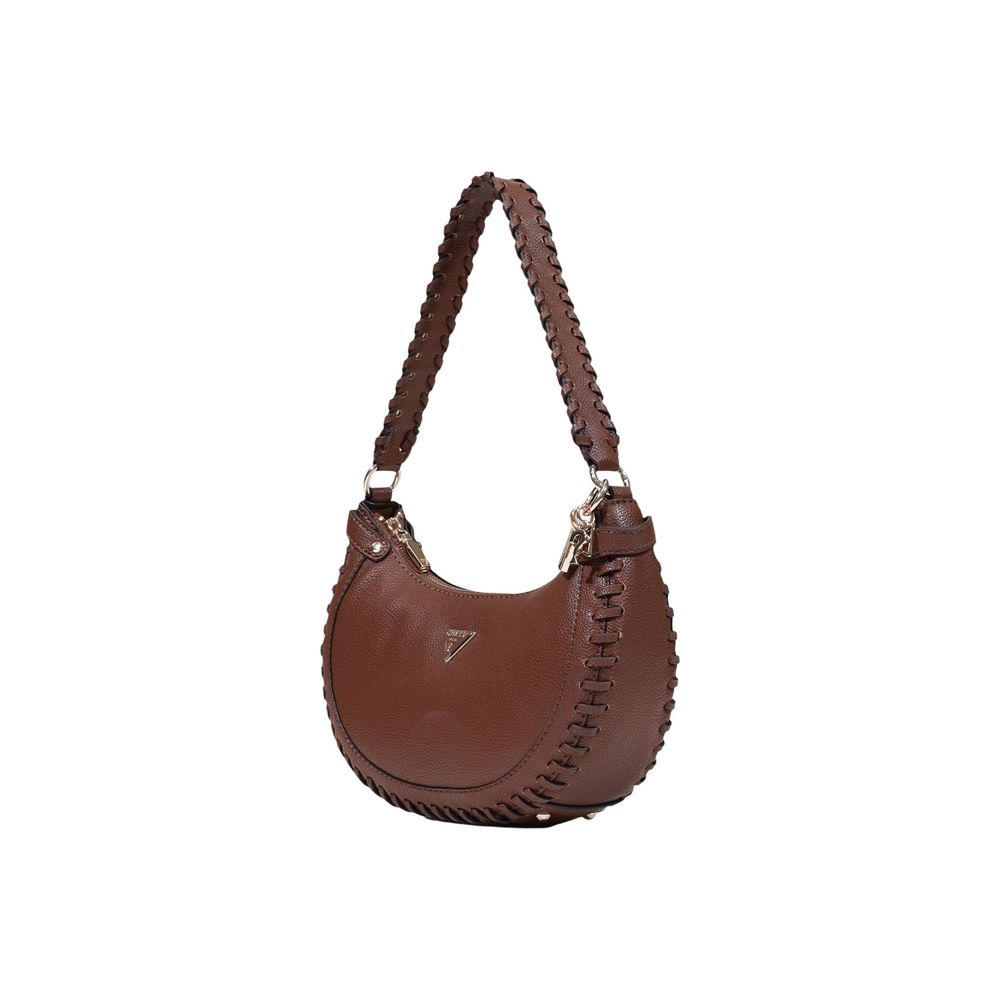 Guess Brown Polyurethane Satchel