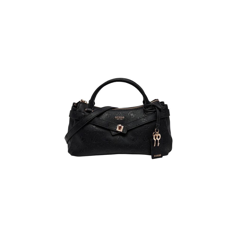 Guess Black Polyurethane Tote Bags