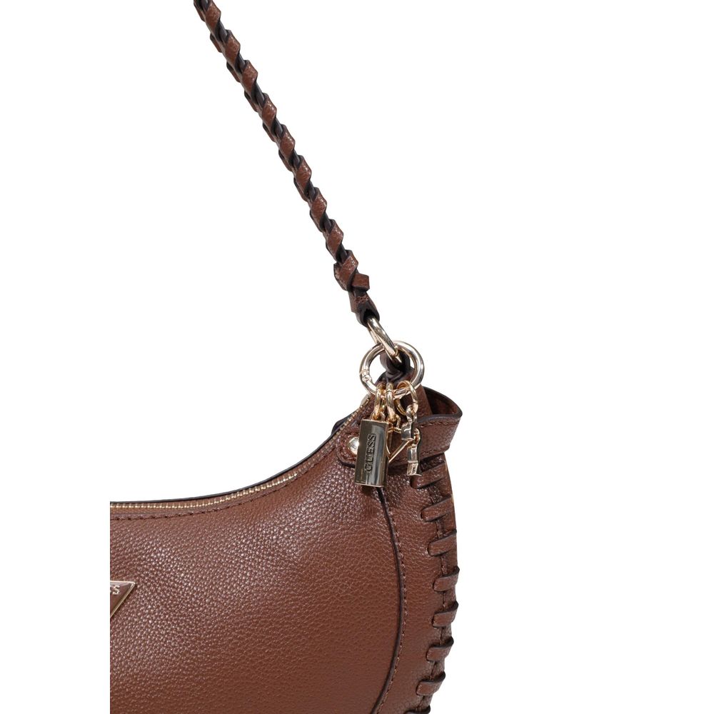 Guess Brown Polyurethane Satchel