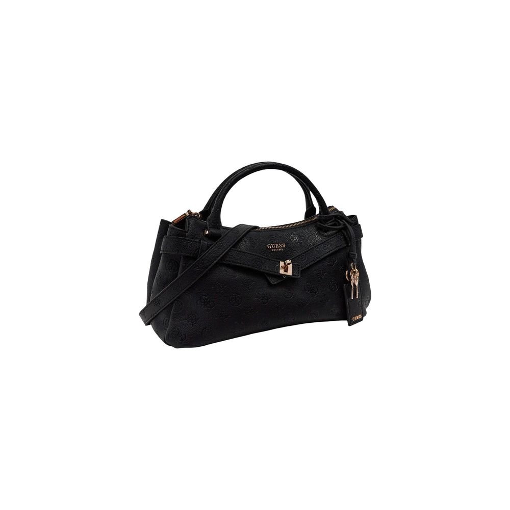 Guess Black Polyurethane Tote Bags