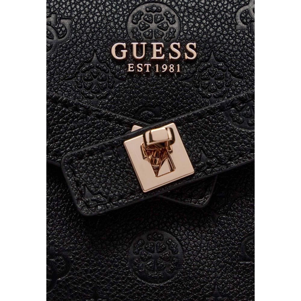 Guess Black Polyurethane Tote Bags