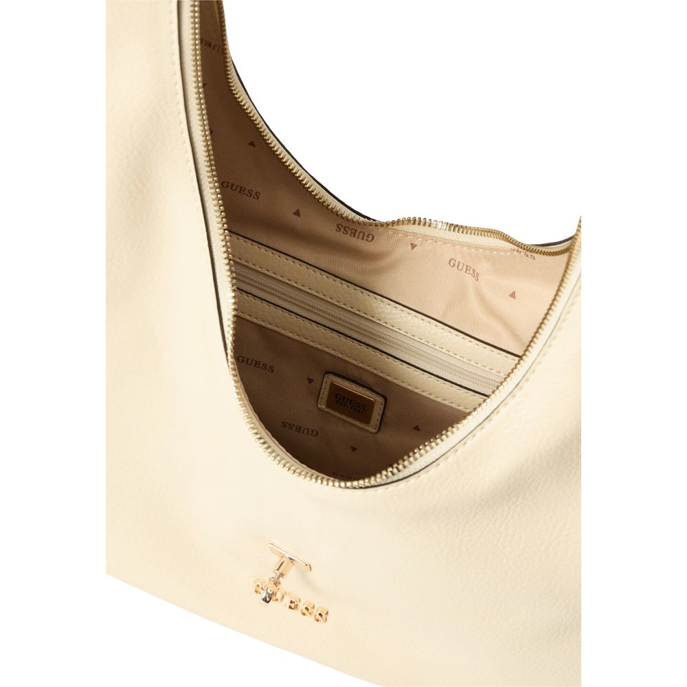 Guess Cream Polyurethane Hobo Bag