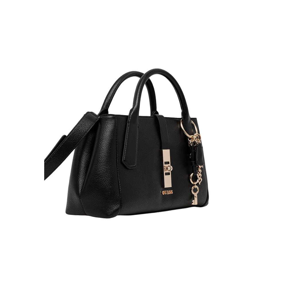 Guess Black Polyurethane Satchel