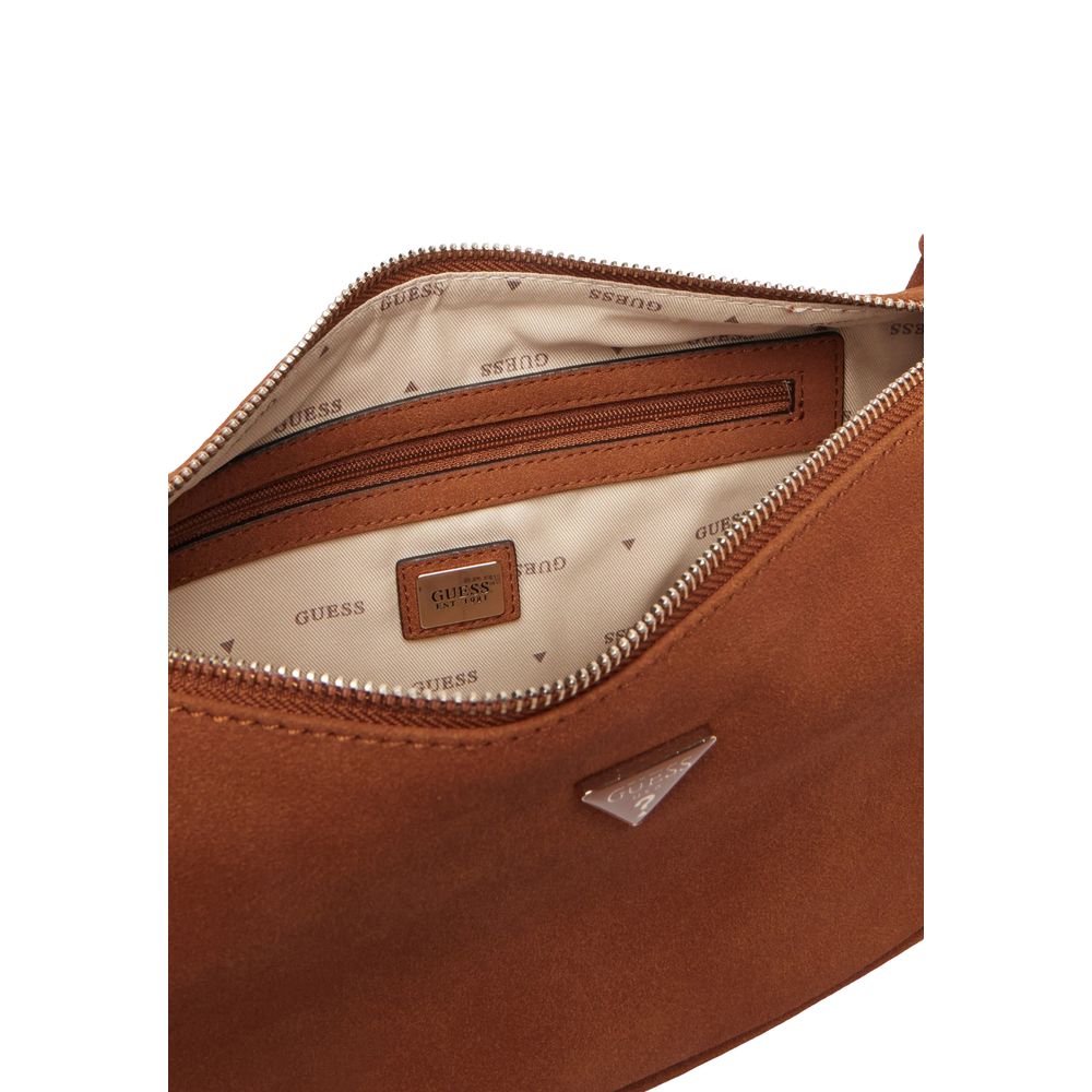 Guess Brown Suede Hobo Shoulder Bag