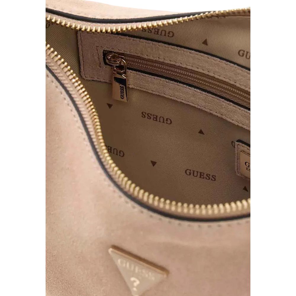 Guess Beige Suede Shoulder Bag