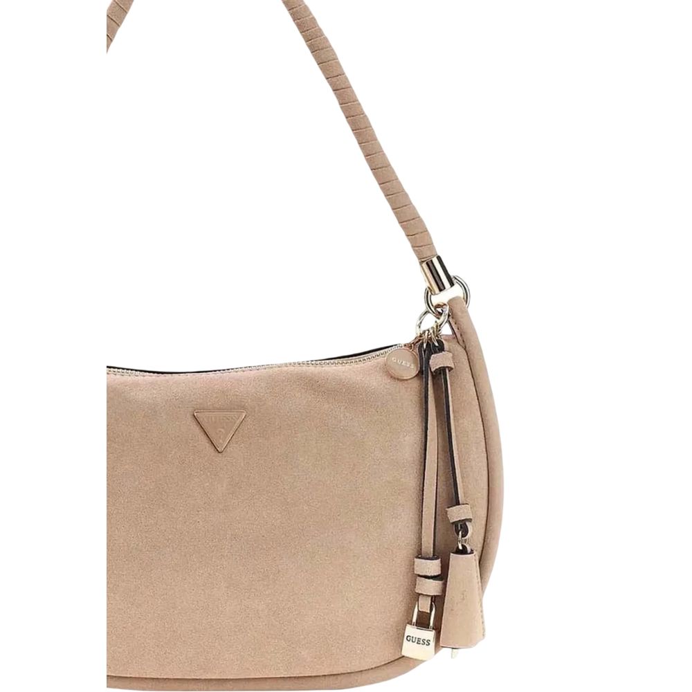 Guess Beige Suede Shoulder Bag