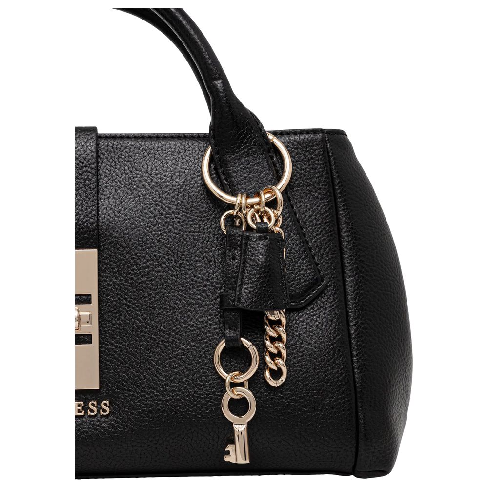 Guess Black Polyurethane Satchel
