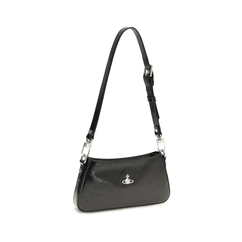 Vivienne Westwood Black Calf Leather Shoulder Bag