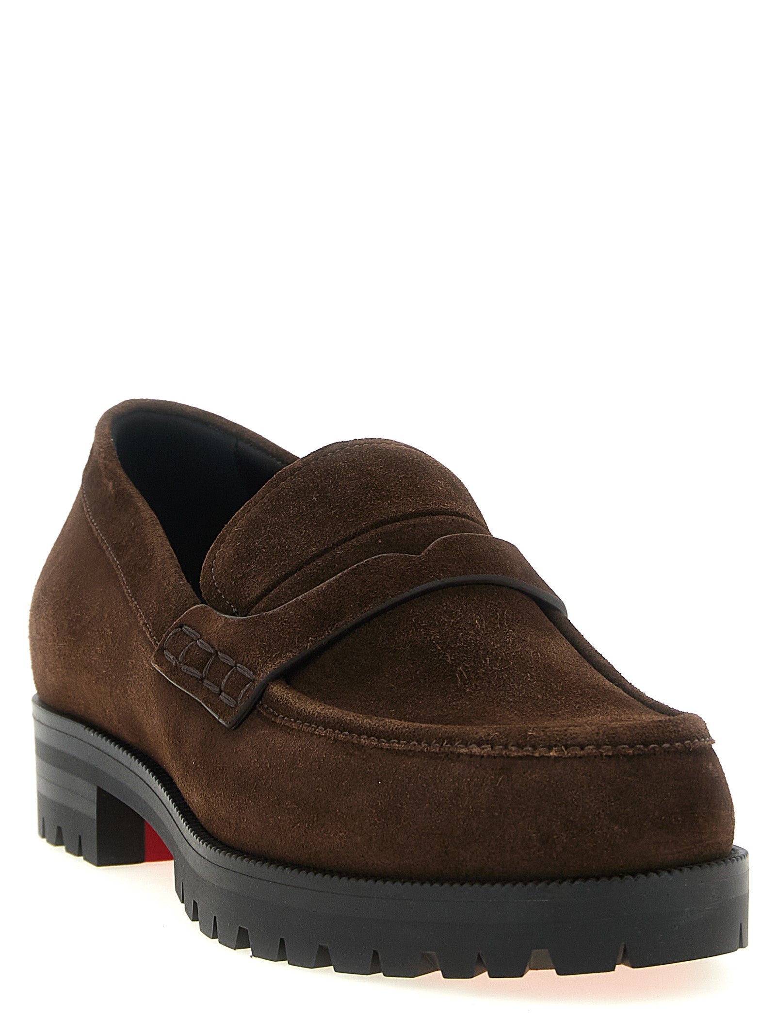 Christian Louboutin Brown Calfskin Loafers