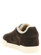Dolce & Gabbana Brown Calfskin Low-Top Sneakers