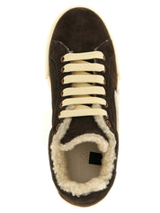 Dolce & Gabbana Brown Calfskin Low-Top Sneakers