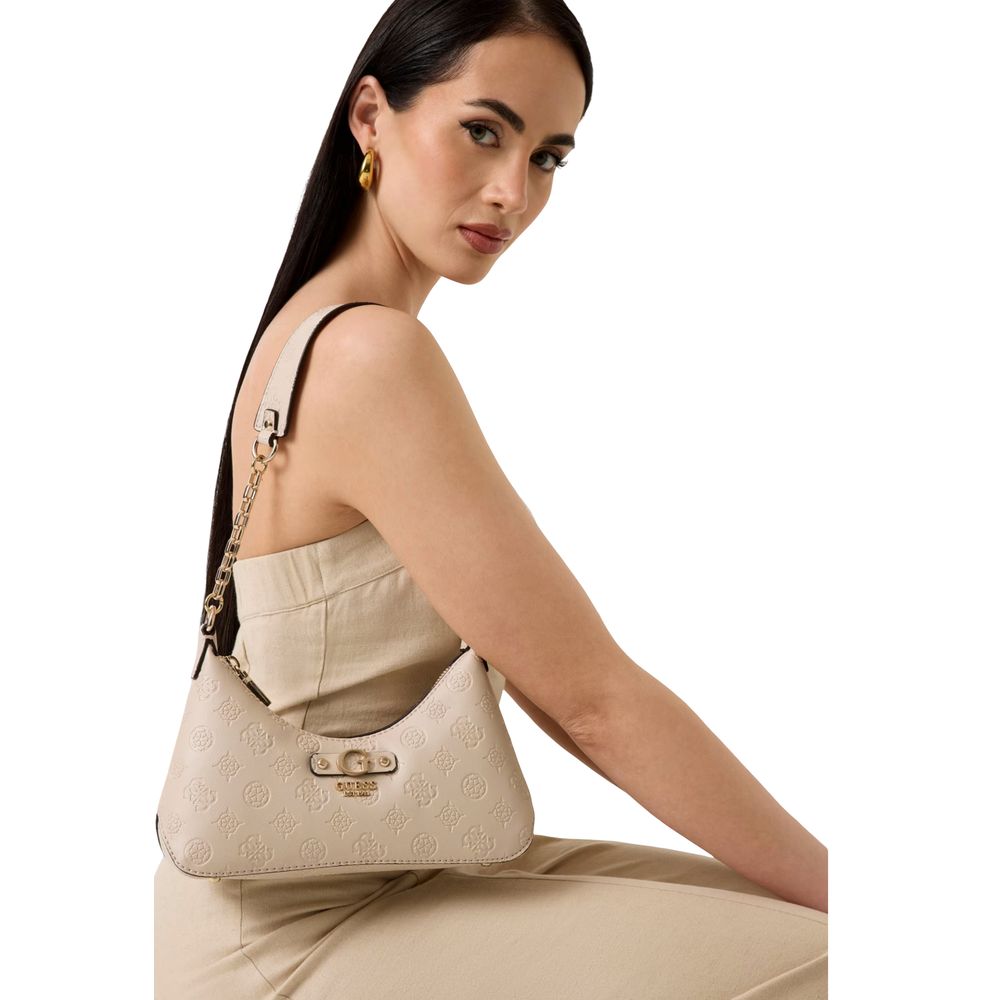 Guess Beige Polyurethane Shoulder Bag