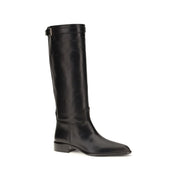 Prada Black Calf Leather Ankle Boots