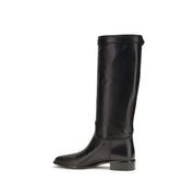 Prada Black Calf Leather Ankle Boots