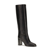 Prada Black Calf Leather High Heel Boots