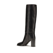 Prada Black Calf Leather High Heel Boots