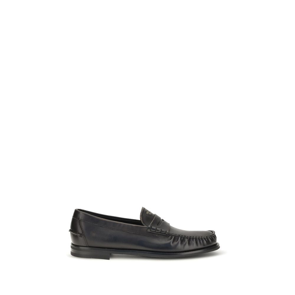 Prada Black Calf Leather Loafers