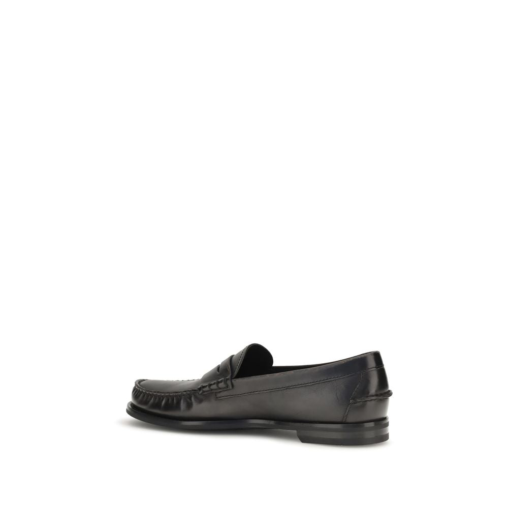 Prada Black Calf Leather Loafers