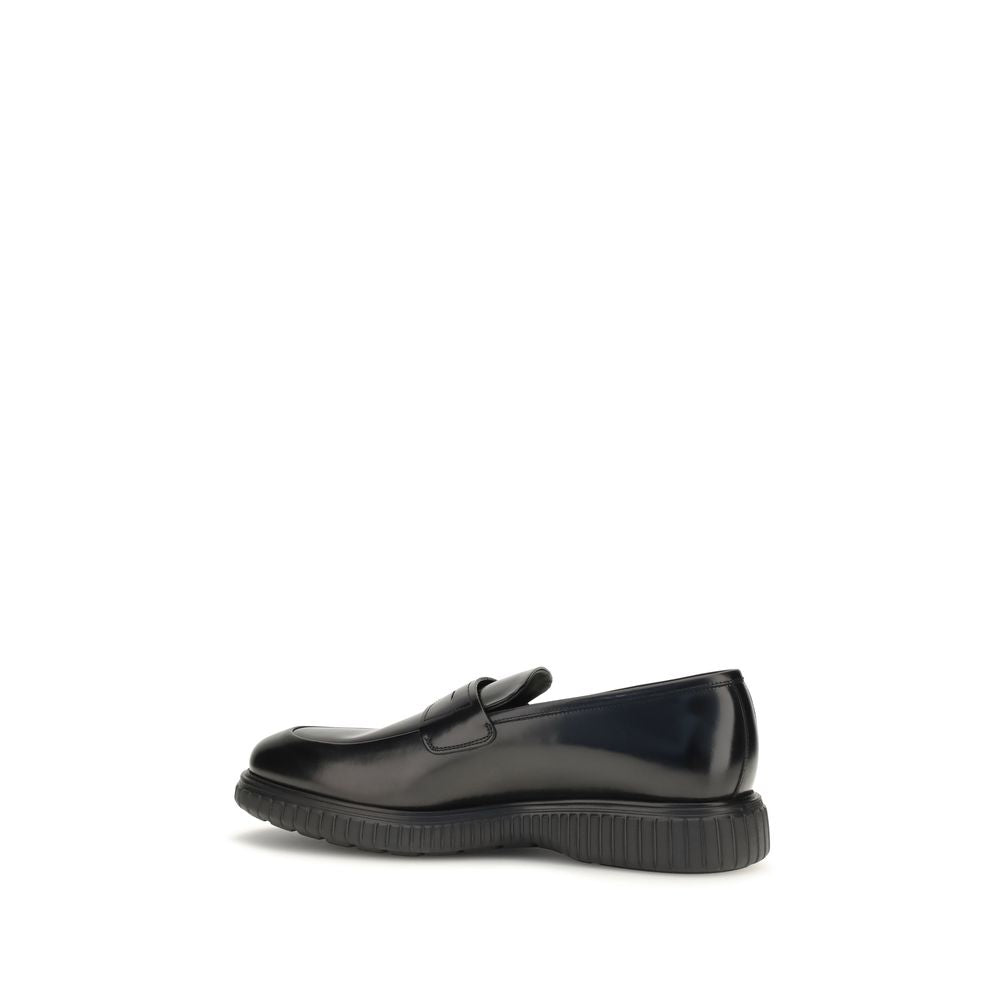 Ferragamo Black Calf Leather Loafers