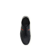Gucci Black Calf Leather Low Top Sneakers
