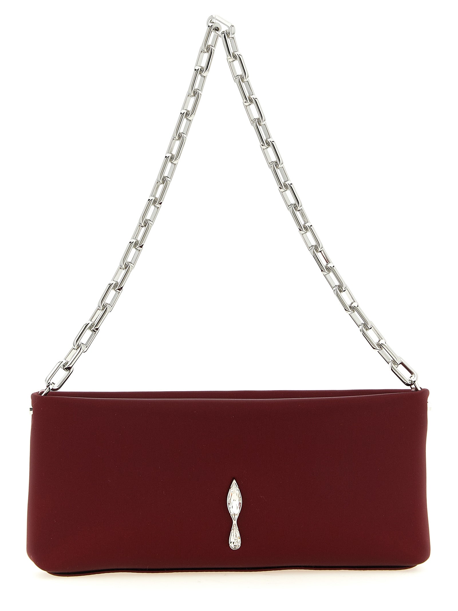 Christian Louboutin Bordeaux Elastane Calf Leather Clutches
