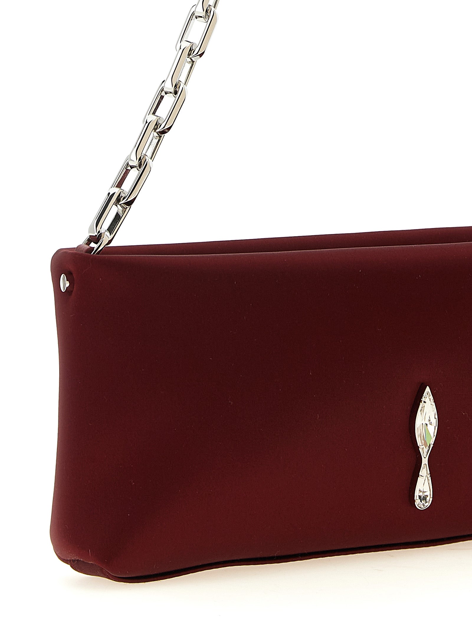 Christian Louboutin Bordeaux Elastane Calf Leather Clutches