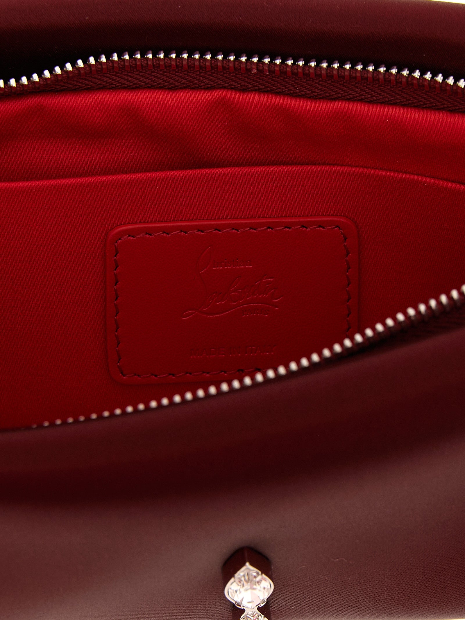 Christian Louboutin Bordeaux Elastane Calf Leather Clutches