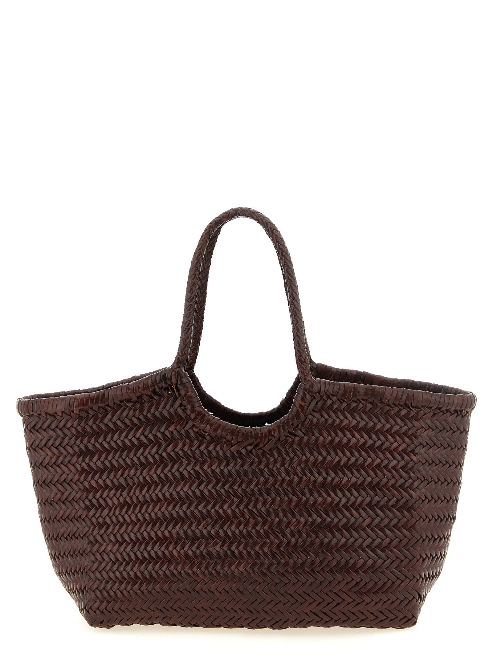 Dragon Diffusion Brown Cowhide Leather Shoulder Bag