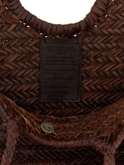 Dragon Diffusion Brown Cowhide Leather Shoulder Bag
