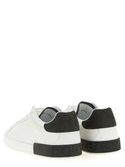 Dolce & Gabbana White Calfskin Low Top Sneakers