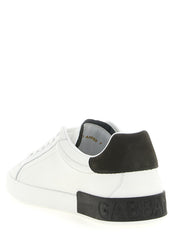 Dolce & Gabbana White Calfskin Low Top Sneakers