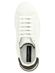 Dolce & Gabbana White Calfskin Low Top Sneakers