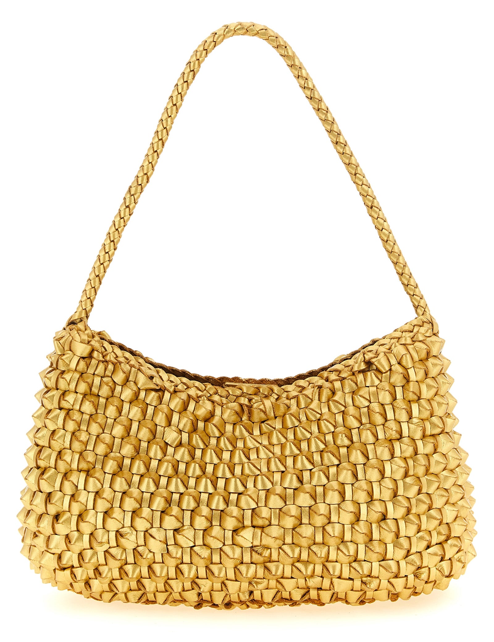 Dragon Diffusion Gold Cowhide Leather Shoulder Bag