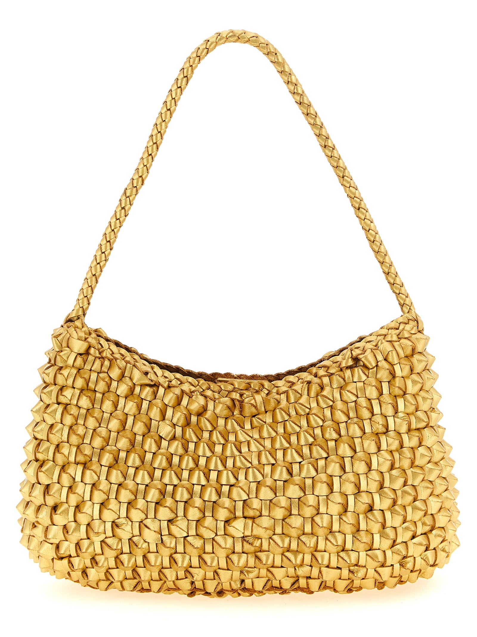 Dragon Diffusion Gold Cowhide Leather Shoulder Bag
