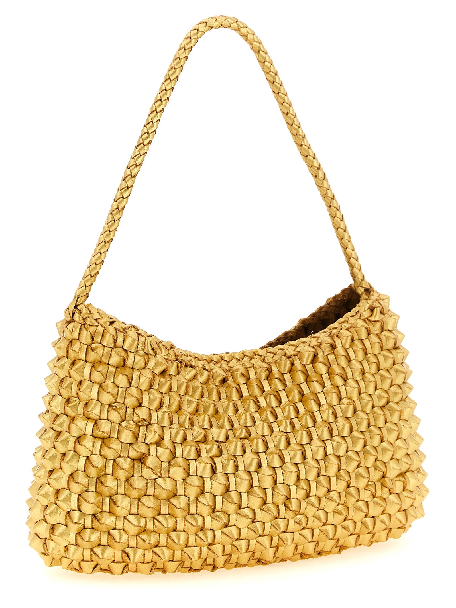 Dragon Diffusion Gold Cowhide Leather Shoulder Bag