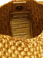 Dragon Diffusion Gold Cowhide Leather Shoulder Bag