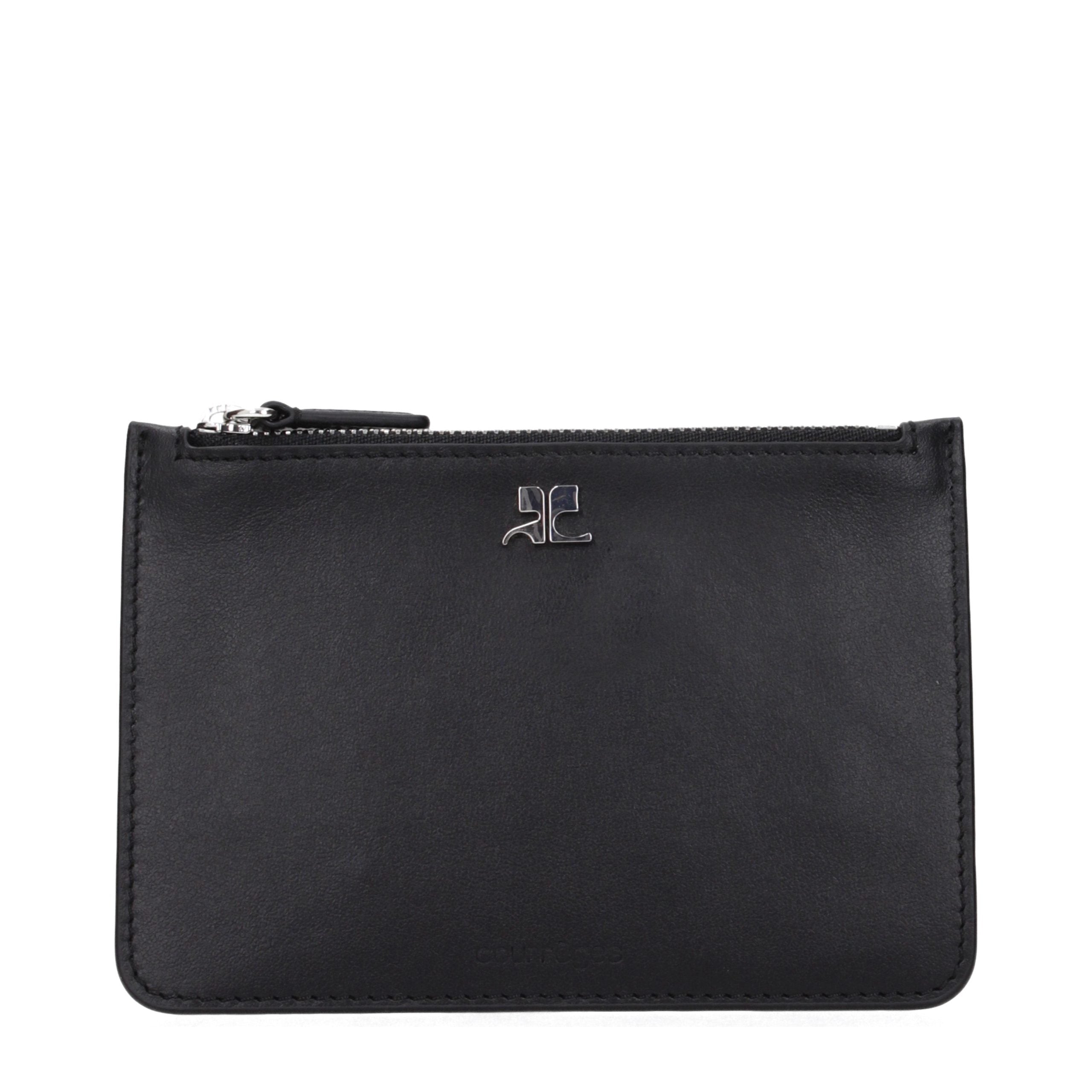 Courrèges Black Leather Coin Purse