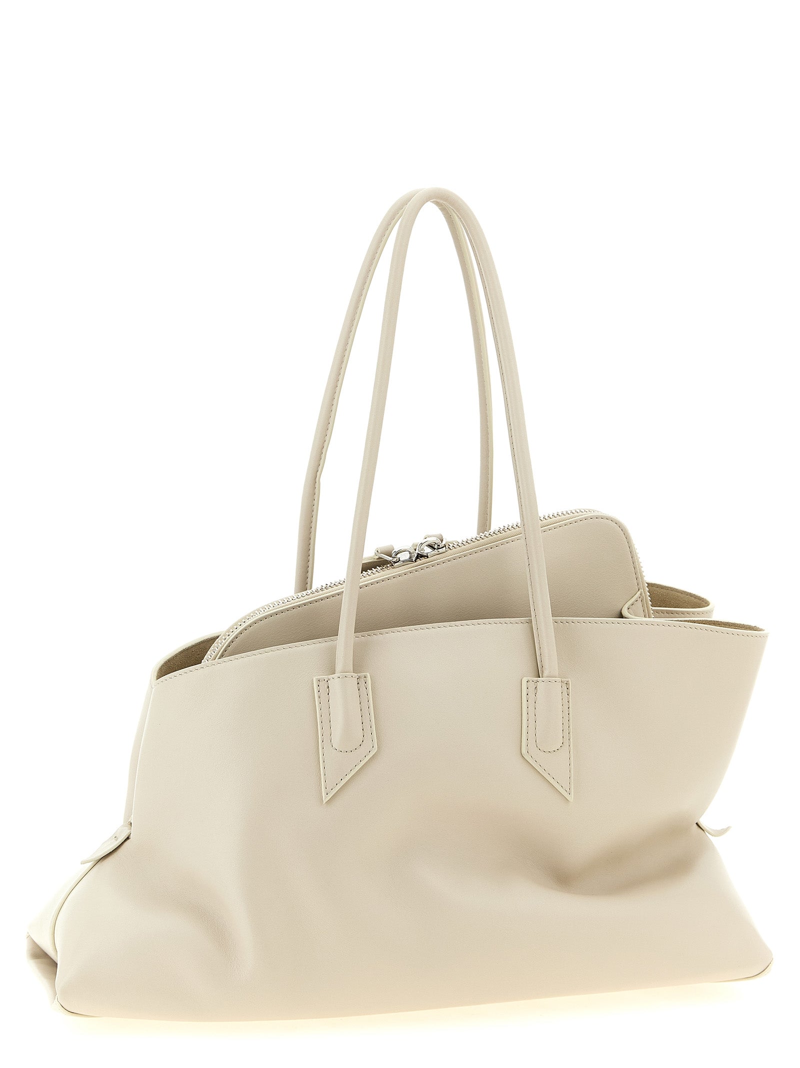 The Attico White Calf Leather Shoulder Bag