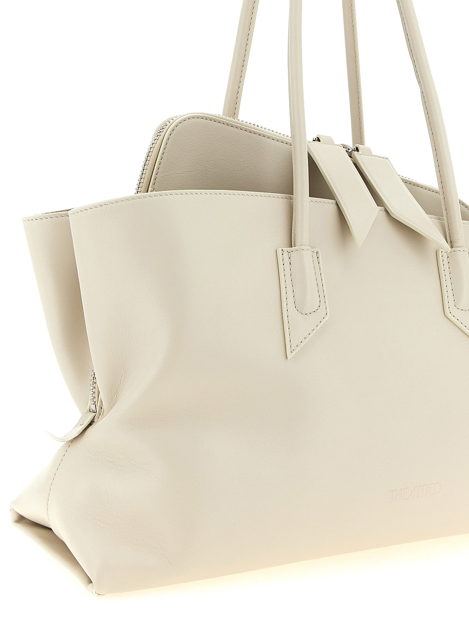The Attico White Calf Leather Shoulder Bag