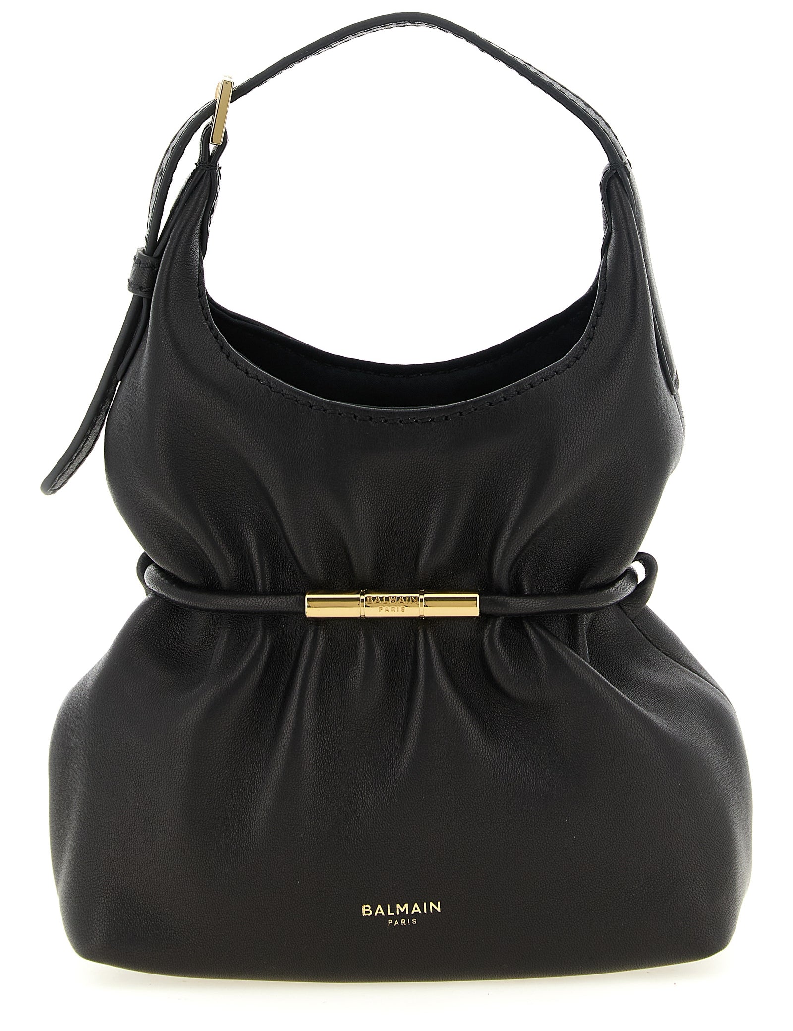 Balmain Black Lamb Leather Handbag