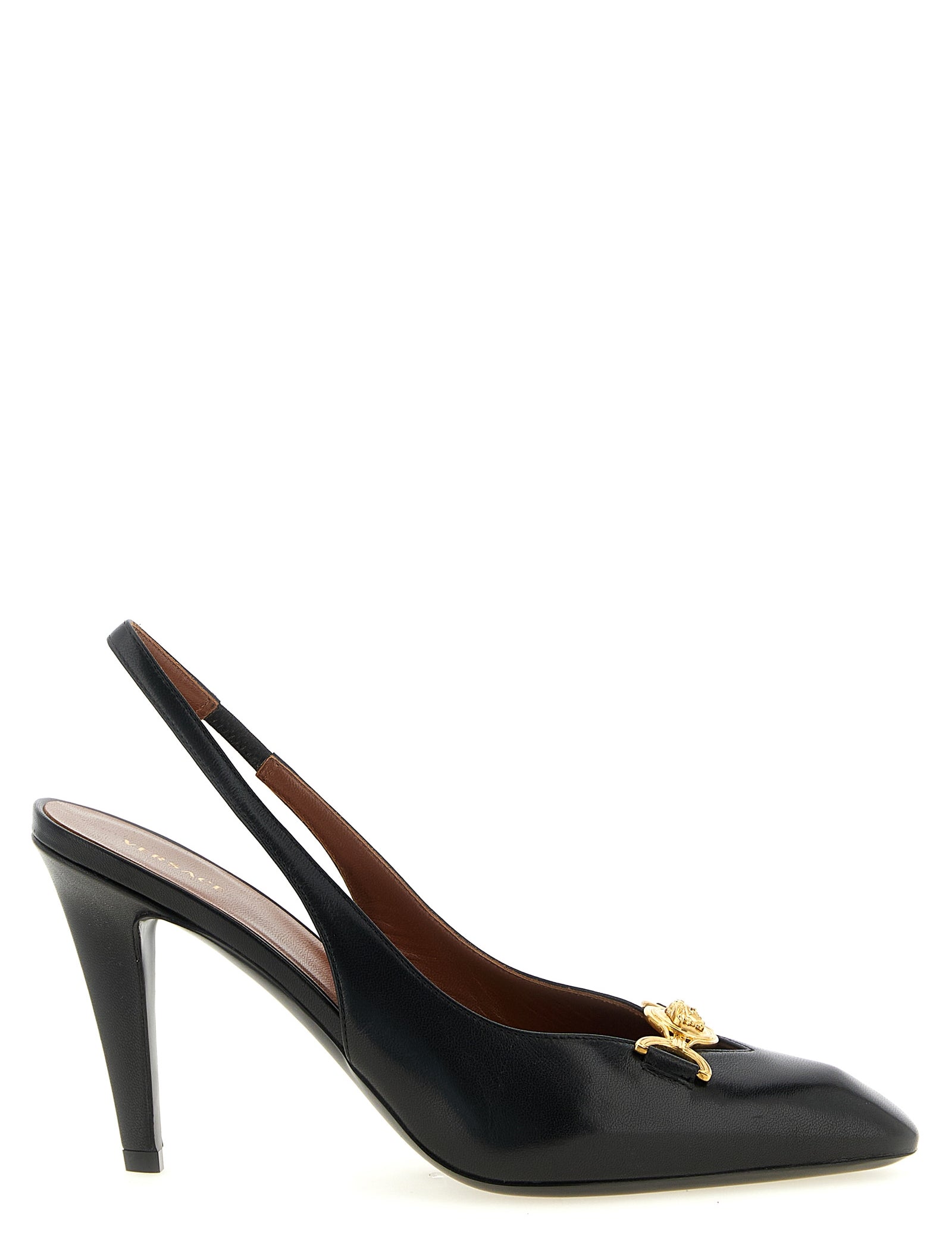 Versace Black Lamb Leather High Heel Pumps