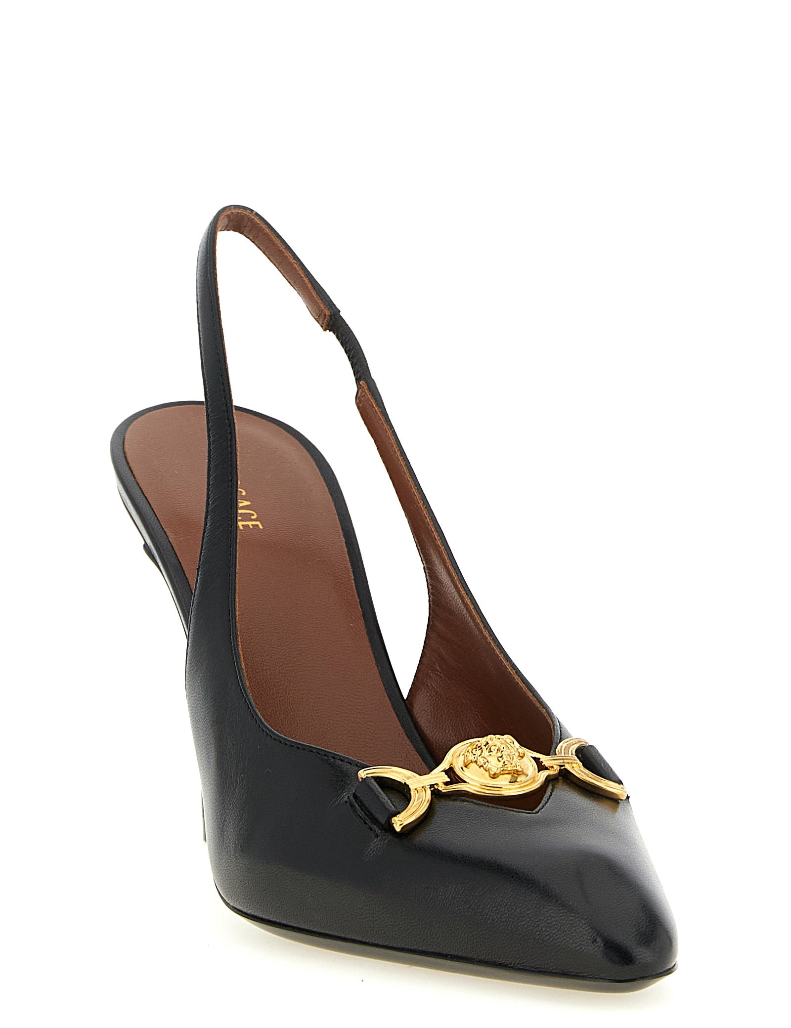 Versace Black Lamb Leather High Heel Pumps